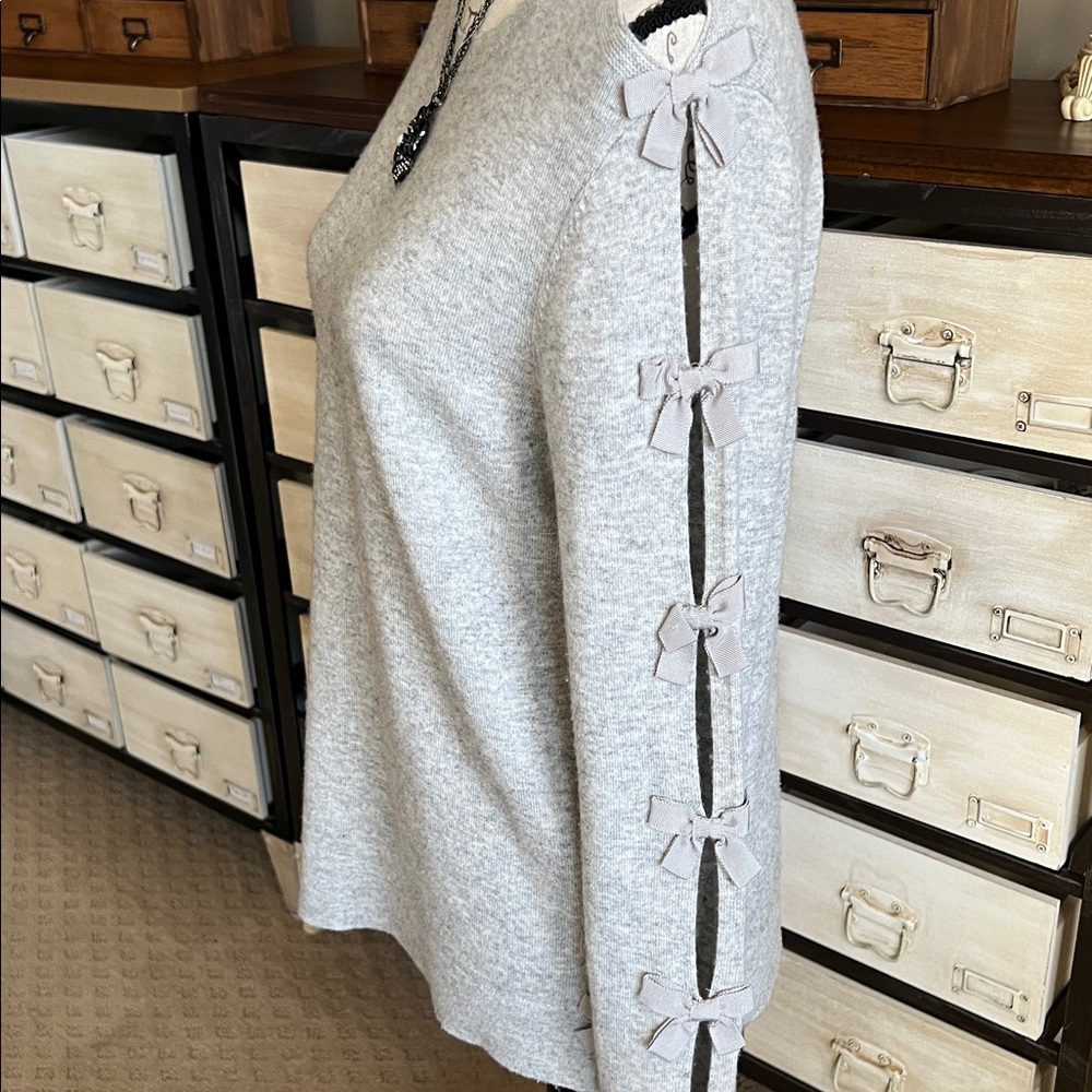 Ted Baker Light Gray Sweater with Bow Sleeve Detail - Picture 4 of 10
